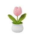 thumbnail image 4 of Crochet Potted Plants, Mini Knitted Decor for Home/Office/Gifts, Eco-Friendly Desk Decor, Rose - Red Tulip Home Decor, 4 of 6