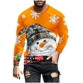 thumbnail image 2 of WAENQINLA Mens Christmas T Shirts Winter Funny Snowman Print Long Sleeve Pullovers Casual Loose Fit Crewneck Tshirts, 2 of 5