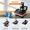 thumbnail image 6 of VEVOR 12X10 inch Heat Press Dual Digital Heat Press Machine 650W Swing Away Heat Press T-Shirt Sublimation Printer Transfer 360 Degree Rotation for DIY T-Shirts, 6 of 8