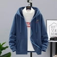 thumbnail image 5 of Men's Thickened and Fleece-Lined Hooded Jacket Zipper Hoodie with Pocket, 5 of 7