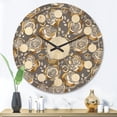 thumbnail image 2 of Designart 'Golden Rose Flowers On Gray' Mid-Century Modern Wood Wall Clock, 2 of 5