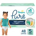 thumbnail image 1 of Pampers Pure Baby Diapers, Size 5 (27+ lbs), 48, Up to 100% Leakproof, Premium Hypoallergenic Soft Diapers, 1 of 24