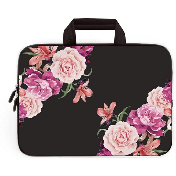 shiyou-11" 11.6" 12" 12.1" 12.5" inch Laptop Carrying Bag Chromebook Case Notebook Ultrabook Bag Tablet Cover Neoprene Fit Samsung Google Acer HP DELL Lenovo Asus (11 11.6 12.1 12.2 inch, Peony Flowe