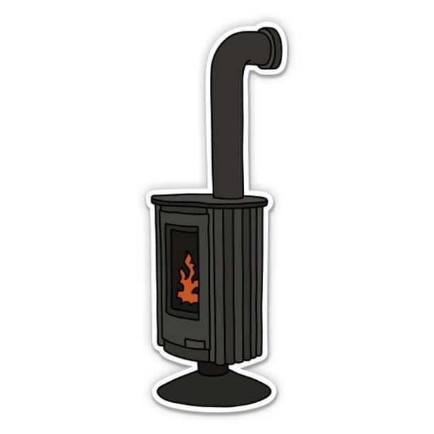Wood Burning Stove Cottage Cabin 8" Vinyl Sticker For Car Laptop I