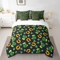 thumbnail image 2 of Manfei Retro Horseshoe 7-Piece Bedding Comforter Set,St.Patrick Day King Bedding Sets,Four Leaf Clover Bed Sheets For Boys Teens,Super Cozy Room Decor Reversible, 2 of 8