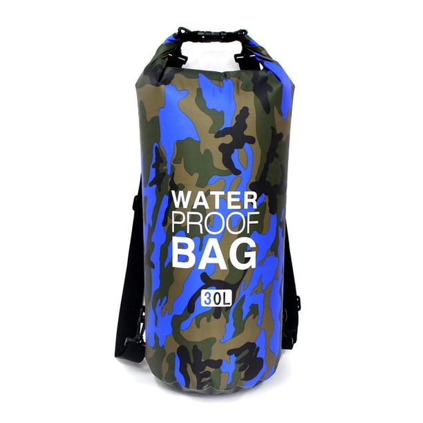 Advancent Bolsa de natación impermeable de 15/20L/30L, de saco seco, colores de camuflaje, pesca, canotaje, kayak, almacenamiento, bolsa de Deportes acuáticos Camuflaje Azul 24 x 72 cm Advancent OD1303-12B