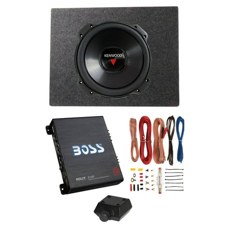 Kenwood 12 Inch 2000W 4 Ohm Subwoofer + Sealed Sub Box + Amplifier & Wire (Best Subwoofer Box Brand)