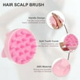 thumbnail image 3 of Masajeador de cuero cabelludo Unique Bargains Cuidado del cabello Cepillo de cuero cabelludo Cepillo de ducha Masajeador de cabello para limpieza profunda Rosa, 3 of 7