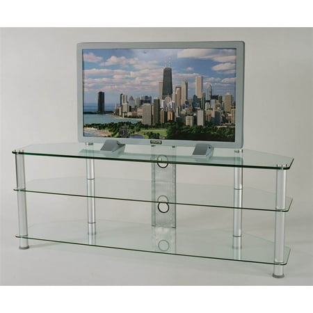 - Contemporary TV Stand w 3 Glass Shelves