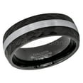 thumbnail image 2 of 2-Tone Semi-Dome Tungsten Wedding Band - Hammered & Brushed Black IP Tungsten Carbide Ring JATN622Ns8, 2 of 3