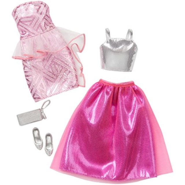 barbie fashion 2 pack fancy pink & silver