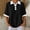 Black, variant on Dolkfu Green Women'S Tops, Tees & Blouses Short Sleeve Retro Vintage Collared Polycotton Tops Fashion Patchwork Button Modern Army Green,S