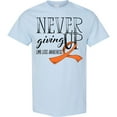 thumbnail image 3 of Inktastic Never Giving Up Limb Loss Awareness Orange Ribbon T-Shirt, 3 of 5