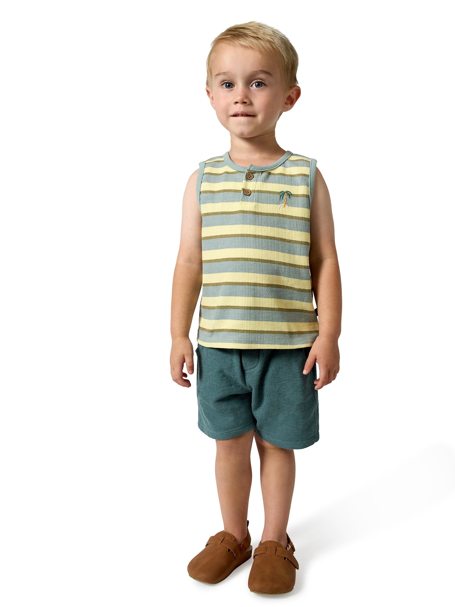 Modern Moments by Gerber Baby and Toddler Boy Organic Shorts with Seam Detail and Pockets, 0/3 Months - 5T