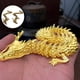 thumbnail image 3 of DragóN Dorado con Articulaciones MóViles, Figuras Coleccionables del DragóN del ZodíAco , Adorno de DecoracióN de Mesa, Estatua de DragóN 3D, 3 of 5