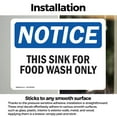 thumbnail image 3 of (2 Pack) This Sink For Food Wash Only OSHA Notice Sign 10 Inch X 7 Inch Vinyl Label Decal Sticker Weather Resistant, UV Protected for Workplace, Business, and Construction Site, Made in, 3 of 7