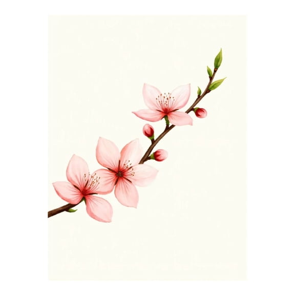 Diamond Art Kit for Adults, Pink Blossom Branch Illustration Diamond Painting for Adults Beginners, 5D DIY Diamond Art Painting Kits, Colorful Diamond Painting Craft for Home Decor 12x16