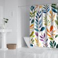 thumbnail image 2 of Colorful Leaves Pattern 72x84in Shower Curtain,Bathroom Decorative Shower Curtains Set with 12 Hooks,Modern Waterproof Washable Shower Curtain, 2 of 4