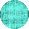 thumbnail image 1 of Ahgly Company Machine Washable Indoor Round Persian Turquoise Blue Traditional Area Rugs, 7' Round, 1 of 4