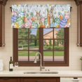 thumbnail image 6 of 2 Pack Valances for Window, Spring Easter Short Curtains for Kitchen Bedroom Living Room, Rabbit Eggs Eucalyptus Leaf Floral Butterfly Rod Pocket Small Window Treatment Valance Drapes 54 x 18 Inch, 6 of 8