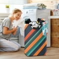 thumbnail image 5 of Yayeee Freestanding Laundry Hamper with Handle Collapsible Large Storage Basket for Clothes, Retro Stripes, 5 of 7