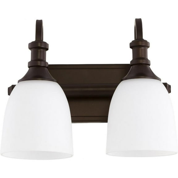 Thornfield Mews 2 Light Vanity Light in Bailey Street Home Home Collection Style 12.5 inches Wide By 10.5 inches High-Oiled Bronze Finish-Satin Opal