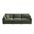 thumbnail image 5 of LUCKHAO Modular Corduroy Sectional Sofa ,2/3/4/5 Seat / L-Shaped Corduroy Deep Seat Couch with 4 Pillow for Living Room Bedroom Apartment Beige/ Green, 5 of 7