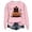 Pink, variant on Women's Hoodedless Sweatshirt for Wear with Halloween Graphic Casual Pullover Top for Spring and Autumn Fashion Streetwear White S
