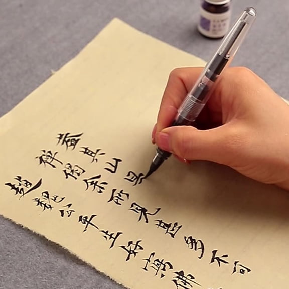 UPOUART 5-Pack Refillable Plastic Fountain Brush Pens for Artists, Ideal for Drawing, Writing, and Ink Art