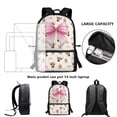 thumbnail image 6 of Binienty Pink Bow Highland Cow Kids Backpack Spacious 17 Inch School Bag with Built-in Laptop Sleeve Adjustable Straps Front Pocket Travel Daypack for Students, 6 of 6