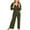 Army Green, variant on XWSHYW Womens Jumpsuits Fashion Long Sleeve Solid Color Romper Leisure Loose Fit Comfort Waist Long Jumpsuits