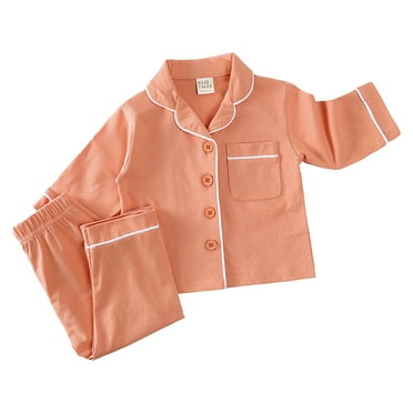 Ketyyh-chn99 Kids Pajamas Set Girls Boys PJS Two-Piece Long Sleeve Button Down Fall Sleepwear Loungewear Watermelon Red,2-3 Years
