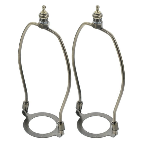 Masteelf 2-Pack Lamp Harp Set with Dome Lampshade Holders and Finials for Table and Floor Lamps