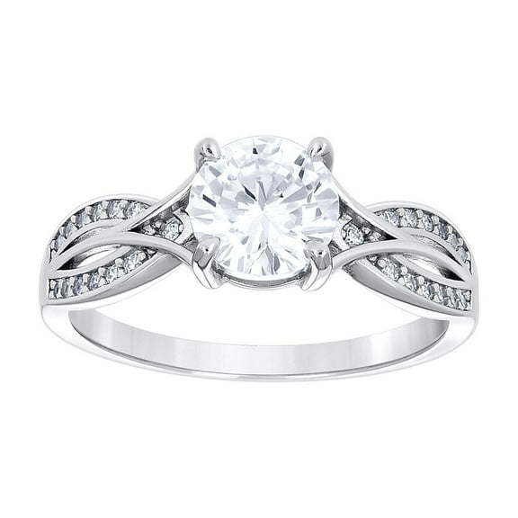925 Sterling Silver Womens Cubic Zirconia Fashion Engagement Ring Size 9 Engagement Ring for Women
