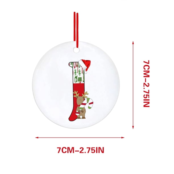 Decoraciones Del Árbol de Navidad con 26 Letras Del Alfabeto, Rojo Acrílico Fawn Colgante Ornamentos para el Hogar, Decoración Personalizada Del Árbol de Navidad para la Temporada de Vacaciones