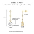 thumbnail image 5 of Rosec Jewels Lab Grown Diamond Dangle Earrings with Screw Back - Chain Earrings for Anniversary (EF-VS Grade), 10K Yellow Gold, 5 of 6