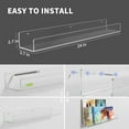 thumbnail image 5 of 24" Acrylic Shelves for Wall,5MM Thick Sturdy Clear Floating Shelves,Wall Bookshelf Perfume Rack for Bathroom, Living Room, Bedroom, Kitchen,2Pcs, 5 of 11