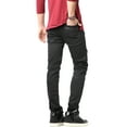 thumbnail image 4 of Ma Croix Mens Biker Jeans Distressed Ripped Zipper Straight Slim Fit Stretch Denim Pants, 4 of 6