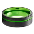 thumbnail image 2 of Green Tungsten Wedding Ring,Black Tungsten Wedding Ring,8mm Wedding Ring,Engagement Ring,Anniversary Ring,Mans Wedding, 2 of 3