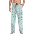 thumbnail image 4 of FREEAMG Men's Pajama Pants with Pockets Sleepwear Lounge Pants Stretch Casual Grass Watercolor Leaves, 4 of 7
