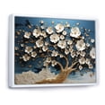 thumbnail image 3 of Designart "Golden Branches Blue and White Orchid Tree II" Oversized Landscapes Framed Wall Art - Country Gold Tree Hallway Framed Wall Art Decor, 3 of 7