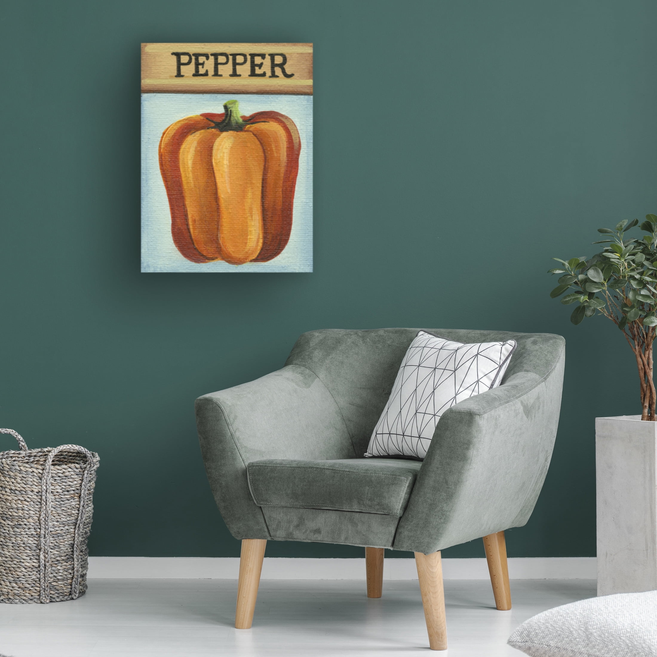 Canvas Wall Art - Debbi Wetzel 'Seed Packets 24 - Pepper' Wall Art for Living Room, Bedroom, or Office Décor by Trademark Fine Art - 35 x 47 Inches