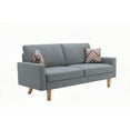 thumbnail image 3 of Gray Linen 70" Sofa and 2 Chairs with Throw Pillows for Living Room, 3 of 6