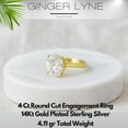 thumbnail image 4 of Solitaire 4Ct Round Cut Engagement Ring for Women Sterling Silver 8A CZ Ginger Lyne Collection - 7,Gold Tone, 4 of 7