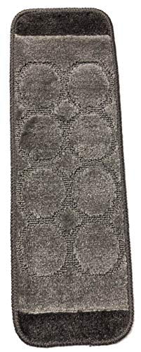 Set of 7 2202 BRW 8.5 x 26 Washable Stair Mat Area Rug Gloria Rug High Pile Skid-Resistant Rubber Backing Gripper Non-Slip Carpet Stair Treads
