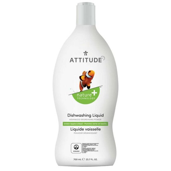 ATTITUDE nature+ technology, Liquide Vaisselle, Pomme Verte & Basilic, 700 ml, 700 ml