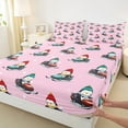 thumbnail image 3 of Manfei Merry Christmas Twin Sheet Sets,Cute Cartoon Penguin Twin Fitted Sheet,Snowmobile Sport Flat Sheet For Girls,Ultra Soft Home Decor,3 Pieces, 3 of 7