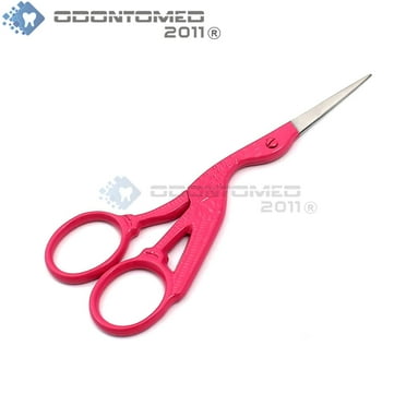 4.5" Stainless Steel Tip Classic Stork Scissors Crane Design Sewing Scissors DIY Tools Small Shear for Embroidery, Craft, Needle Work, Art Work Everyday (Color Coated BTS-157)