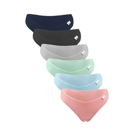

Sixtyshades 6 Pack Womens Cotton Underwear Sexy Stretch Bikini Panties Low Rise Hipster Breathable Thong Underwear S-XL