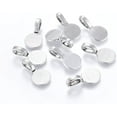 thumbnail image 4 of 20 Pcs Flat Pad Pendant Bails Tibetan Style Alloy Glue On Bails Pendants Flat Pad Bail Tag Charms Connector Hanger for Earring Necklace Jewelry Findings Craft Making 18x10x5.5mm Hole: 6x3.5mm for DIY, 4 of 4